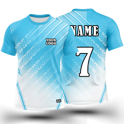 Customized Active Wear Kabadi Jersey for Men -  Sky Blue Abstract Design - Performance Edition