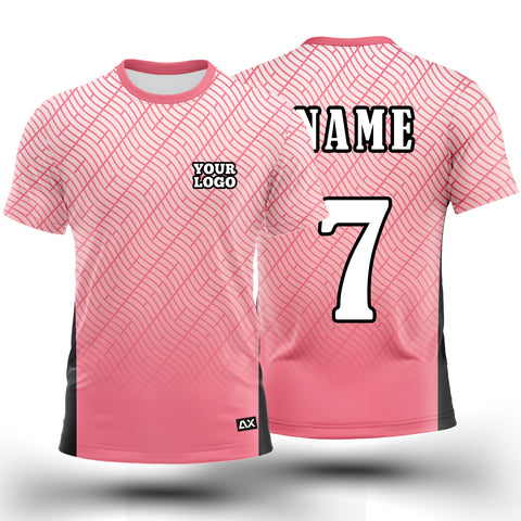 Customized The Swift Runners of the Track Goals "Pink, White and Black Strips Kabaddi Sports Jersey" - Performance Edition