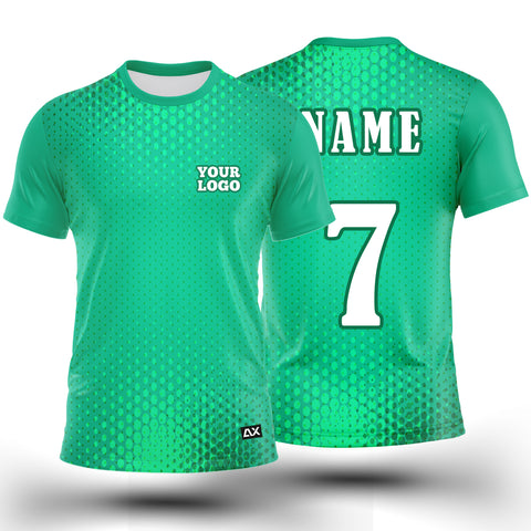 Customized The Force of Nature on the Tracking Goal "Green and White Strips Kabaddi Sports Jersey" - Performance Edition