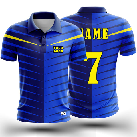 Customized The Latest Trends with Most Memorable Men's Jersey "Royal Blue with Navy Blue and Yellow Abstracts Sports Jersey" - Performance Edition