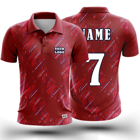 Customized Standing Out Among the Crowd Uniforms Men's Jersey "Red with Multicolor Strips Sports Jersey" - Performance Edition