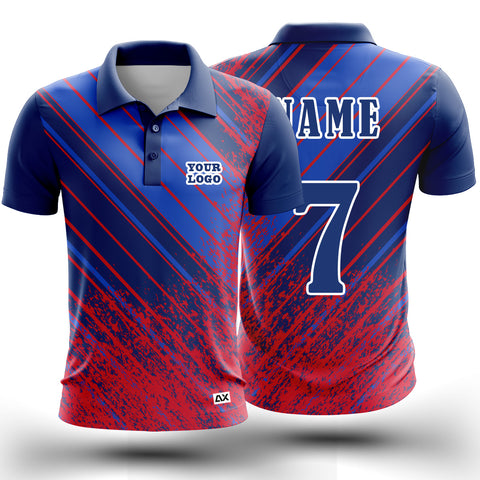 Customized The Pride which Represent Ultimate Men's Wear "Royal Blue with Red Strips Sports Jersey'' - Performance Edition