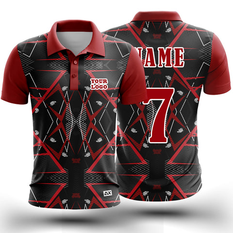 Customized On the Score Gear Personalized  for Guys "Dark Red with Black and White Dynamic Sports Jersey" - Performance Edition