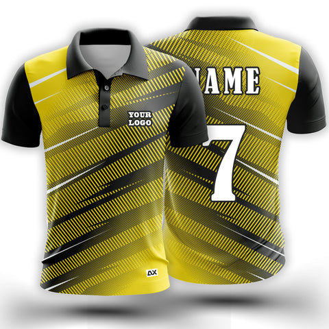 Customized  The Leadership and The heart of soul "Black with Yellow Vertical Strips Sports Jersey" - Performance Edition