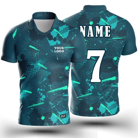 Customized Sleek and Powerful Wear Jersey for Men -''Bluish Green Sports Design''- Performance Look