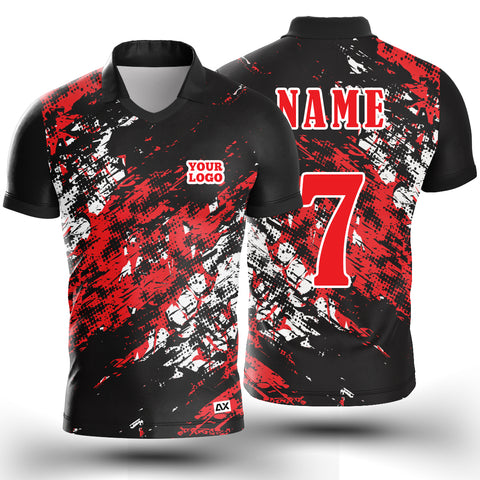 Customized Aggressively Sporty ''Black Red and White Stripes Abstract'' - Performance Design