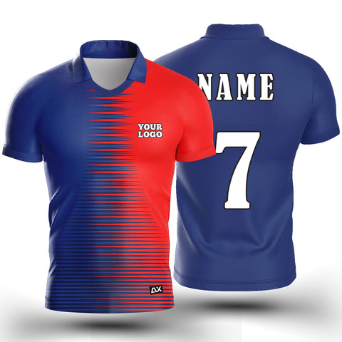 Customized Champion's Gear and Prime Choice ''Navy Blue with Red Strips Sports Jersey Design" - Performance Focus