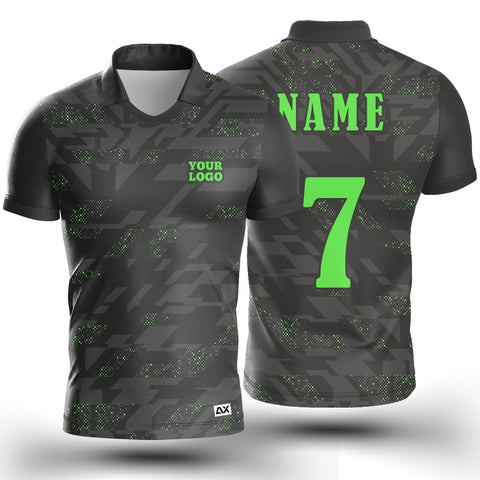 Customized Victory Edition with Supreme Athlete ''Black with Grey and Green Dots Sports Jersey'' - Performance Edition