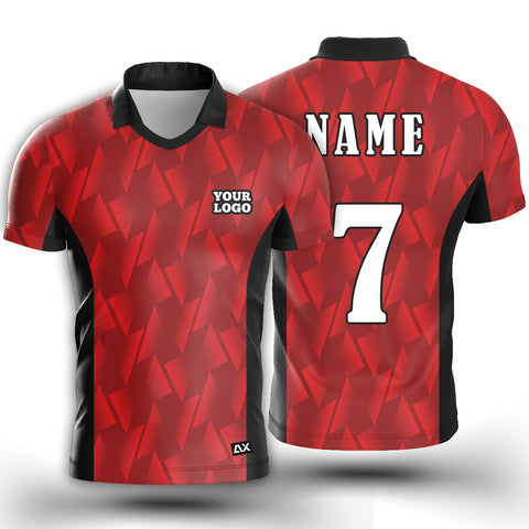 Customized Dominate Durable and Build Peak Performance ''Black with Red Diagonal Design'' Sports Jersey - Performance Edition