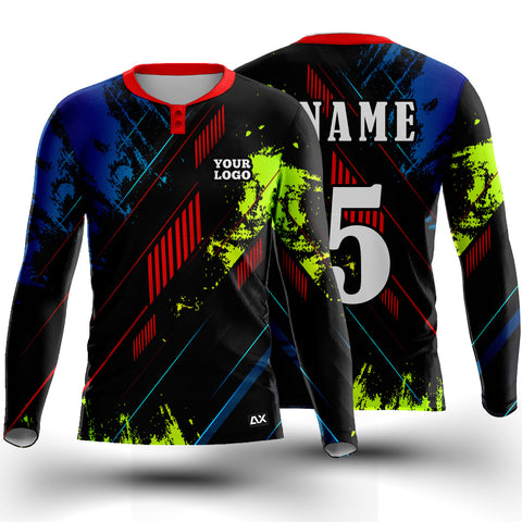 Customized Bold and Bright Stand out eye-catching ''Black with Multicolour Strips Sports Jerseys" - Performance Edition