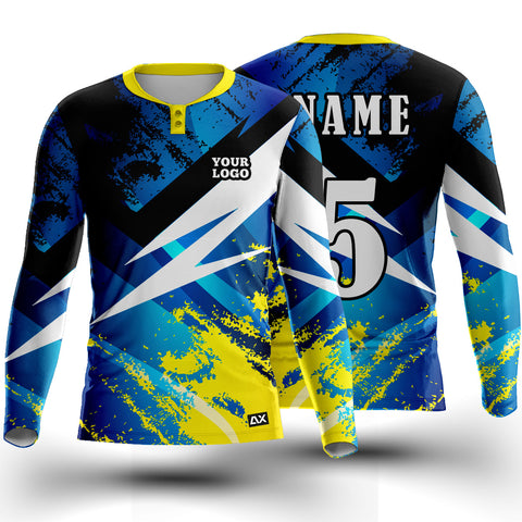 Customized Confidently Compete and Game Changer "Blue, Black, White and Yellow Droplets Sports Jersey" - Performance Focus