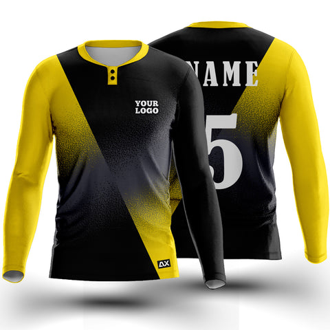 Customized Unmatched Style and Comfort Winning Spirit "Black and Yellow Diagonal Strips Sports Jersey" - Performance Edition