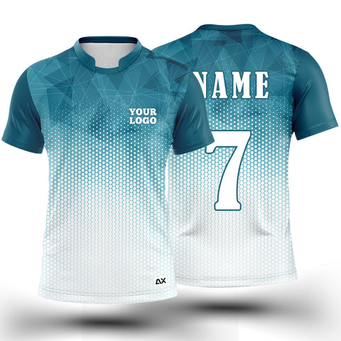 Customized Active Wear Jersey for Men - Turquoise gradient with white dots - Performance Edition