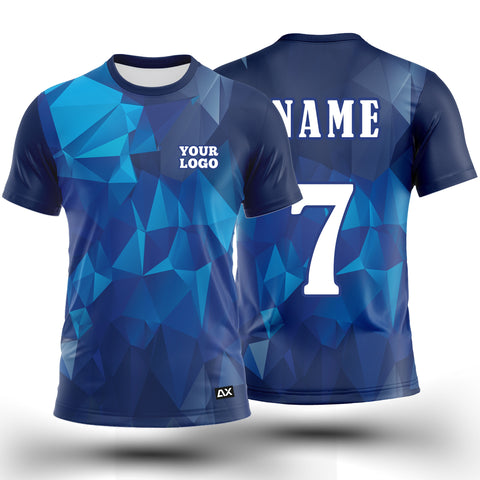 Customized Active Wear Jersey for Men - Blue Abstract Design - Performance Edition