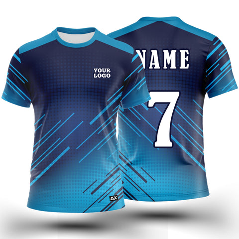 Customized Panthers Gearing Up for Battle Force Men's Wear "Royal Blue with Sky Blue Abstracts Sports Jersey'' - Performance Edition