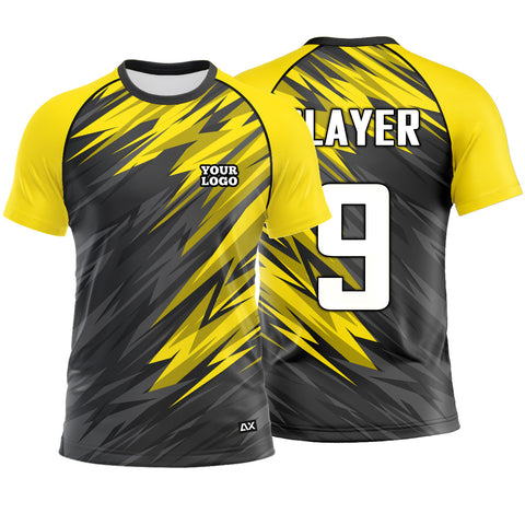 Customized Jaguars on the Prowl Hunting for Victory "Black, Yellow and Grey Striped Sports Jersey" - Performance Edition