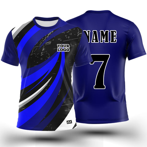 Customized The Mighty Mustangs Force "Royal Blue with Multicolour Strips Sports Jersey" - Performance Edition