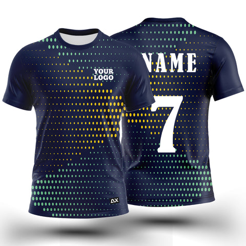 Customized The Colorful Conundrum of the Miami Dolphins "Navy Blue with Yellow and Green Droplets Sports Jersey" - Performance Edition