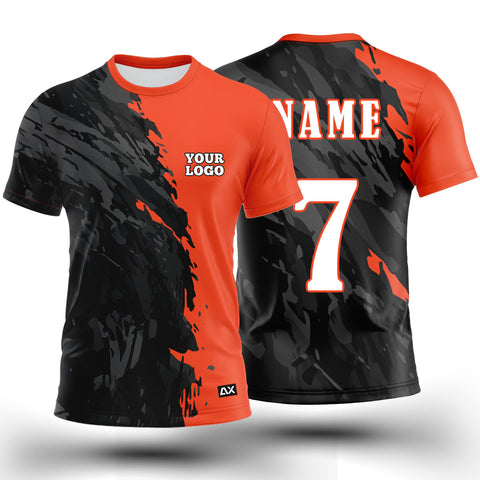 Customized The Ultimate Team Spirit of Los Angeles Dodgers "Black, Grey, and Orange Half Strips Sports Jersey" - Performance Edition