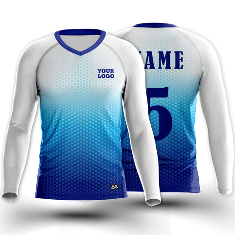 Customized Titans Serving Up Success on the Court "White, Blue and Royal Blue Droplets Sports Jersey"- Performance Edition