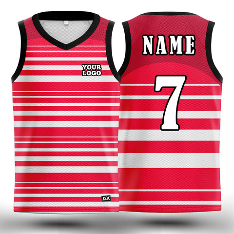 Customized The Ultimate Fans Accosiated Men's Wear "Pink, White and Black Vertically Striped Sports Jersey" - Performance Edition