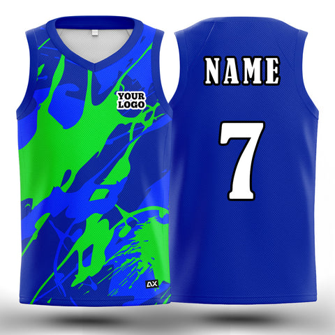 Customized From Fan to Inspire and Motivate Athletes "Navy Blue with Green Droplets Sports Jersey" - Performance Edition