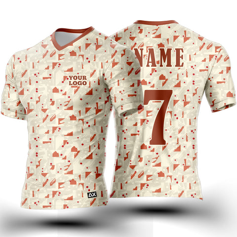 Customized The Embossed Emblem of Victory "Red, Brown with Cream Strips Sports Jersey" - Performance Edition