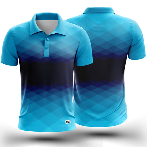 Customized Warrior Mindset and Defying Limits "Royal Blue with Sky Blue Half stripped Tennis Sports Jersey" - Performance Edition