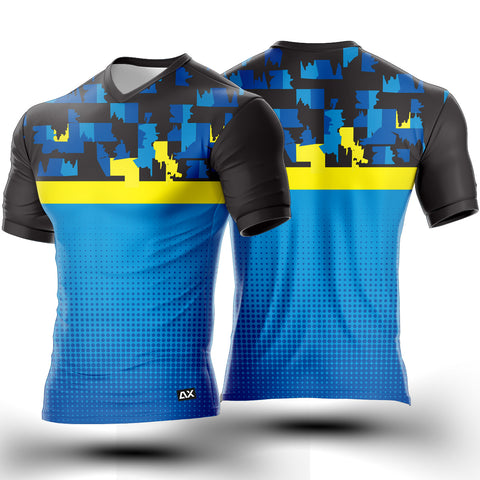 Customized The Ultimate Staying Strong Through Adversity "Blue, Black and Yellow Strips Tennis Sports Jersey" - Performance Edition