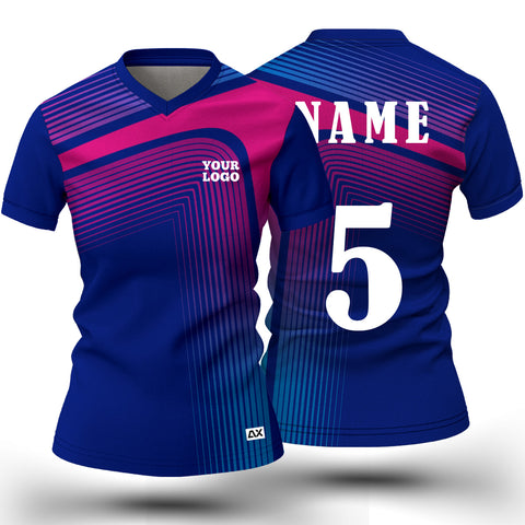 Customized Unleashing Our Inner Titan "Blue with Pink Strips Sports Jersey" - Performance Edition