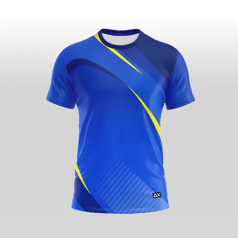 Customized Active Wear Cricket Jersey for Men - Blue Abstract Design - Performance Edition