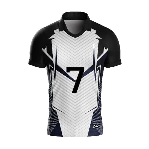 Customized The Ultimate Peak From the Court to the Crowd "Black, White and Grey  Strips Cricket Sports Jersey" - Performance Edition