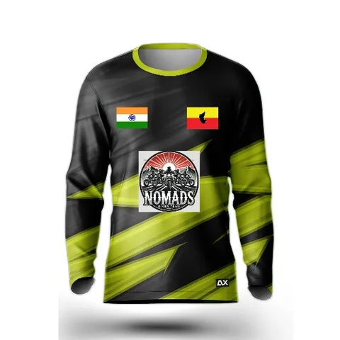 Customized The Unstoppable Force with Ironclad Warriors "Black, Green and Grey Strips Riding Sports Jersey"- Performance Edition